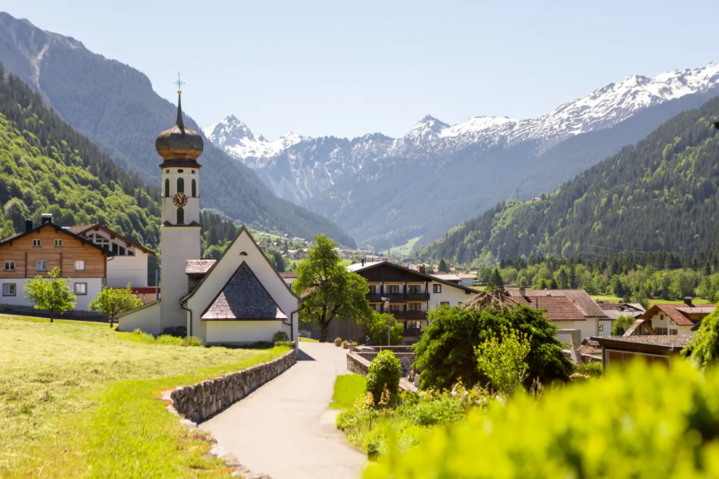 Montafon Almabtrieb in het dorp